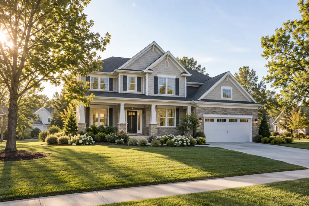 Welcoming suburban home representing home-purchase financing