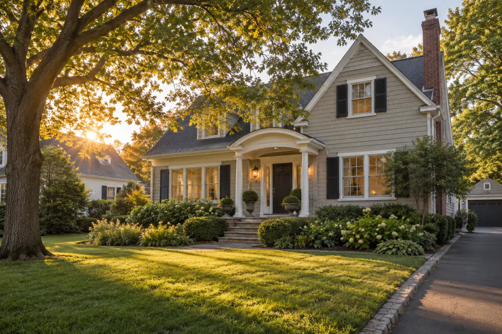 Established American home representing refinancing and home equity options