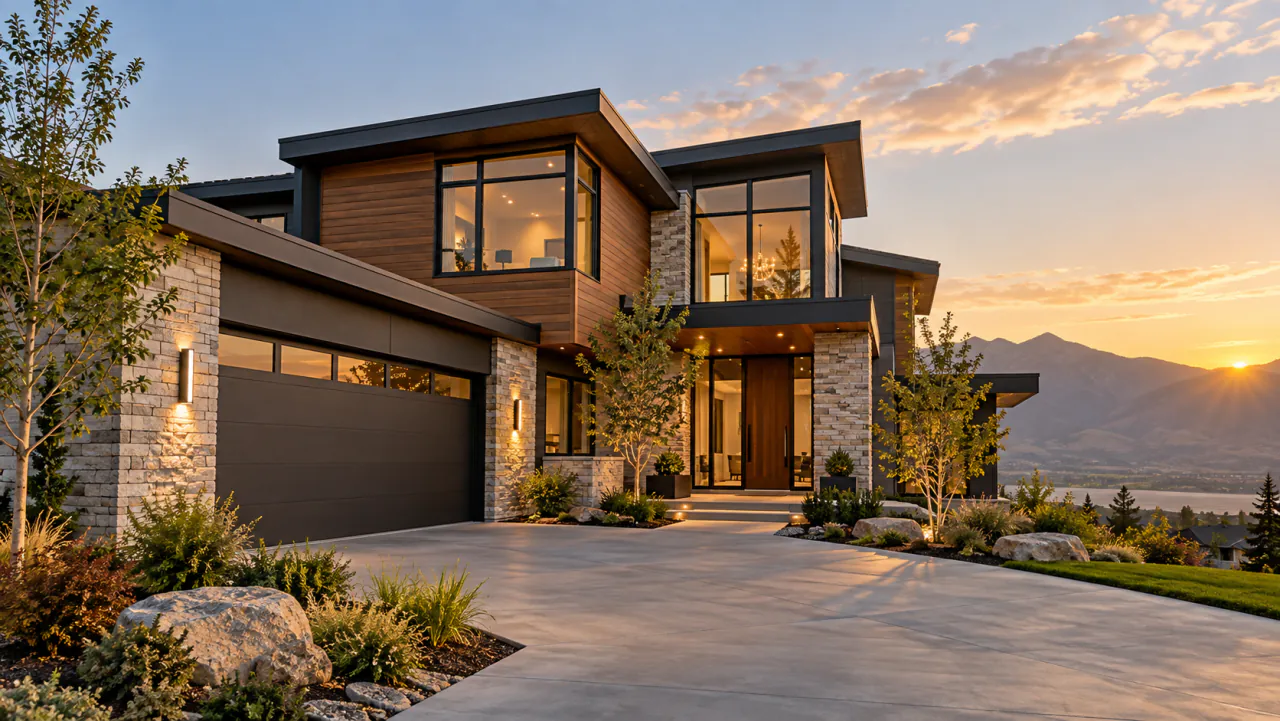 Distinctive contemporary home representing specialty mortgage programs